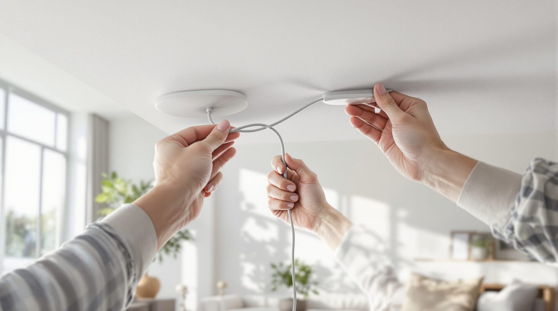 comment cacher des fils électriques au plafond